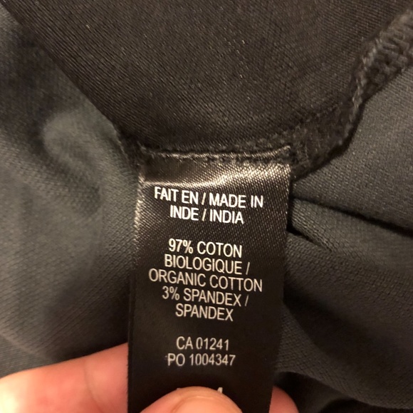 Black and gray half zip organic cotton long sleeve shirt NWT - Picture 9 of 10